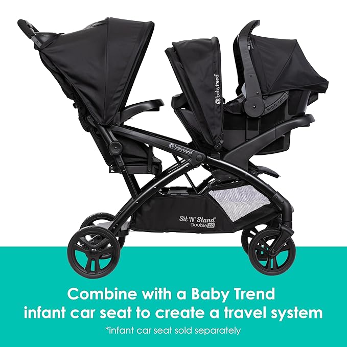 Baby Trend Sit N' Stand® Double 2.0 Stroller, Madrid Black