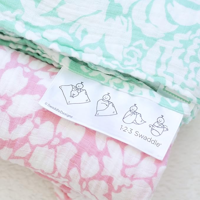 SwaddleDesigns Cotton Muslin Swaddle Blanket, Receiving Blanket for Boys & Girls, Best Shower Gift, 46x46 inches, Green Woodland