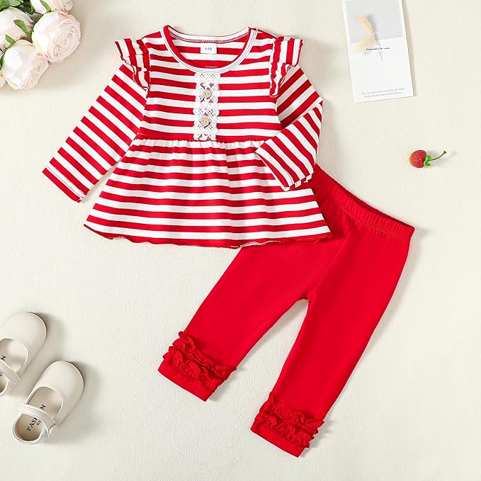 Baby Girl Clothes Toddler Girl Outfits Ruffle Shirt Pants Cute Infant Outfit Set Baby Girl Fall Winter Clothes