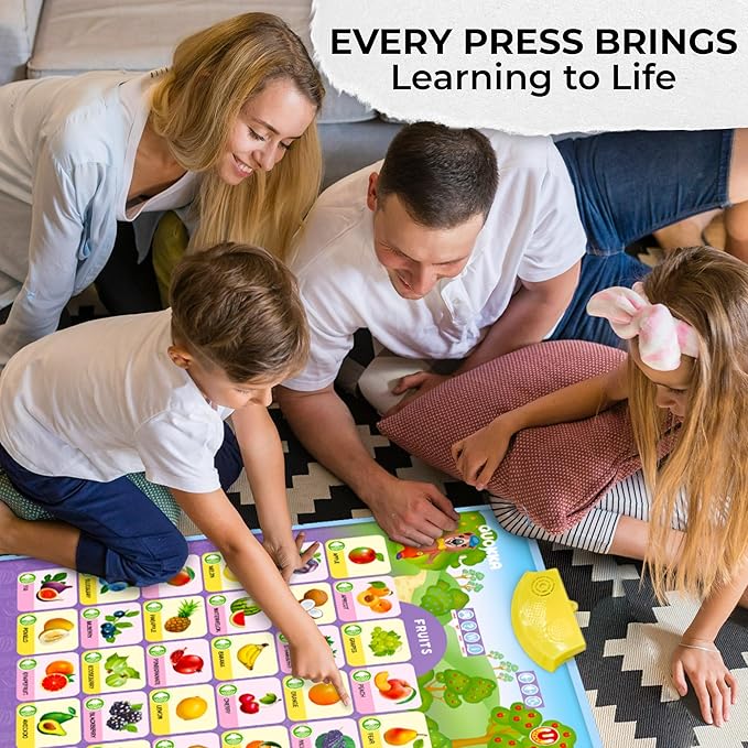 QUOKKA Educational Toys for Kids 5-7 Year Old - Set of 4 Vertical 4 Learning Wall Chart for Toddlers Age 3 4 6+ - Interactive Speech Therapy Poster Boy Girl - Autism Puzzle Game 8-10-12