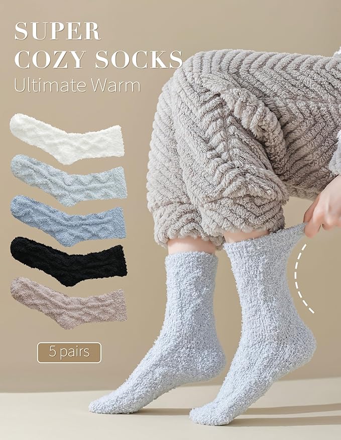 TEHOOK Warm & Cozy Gifts for Women, Fluffy Fuzzy Sock, Plush Sleeping Slipper Socks - Soft Warm Fabric