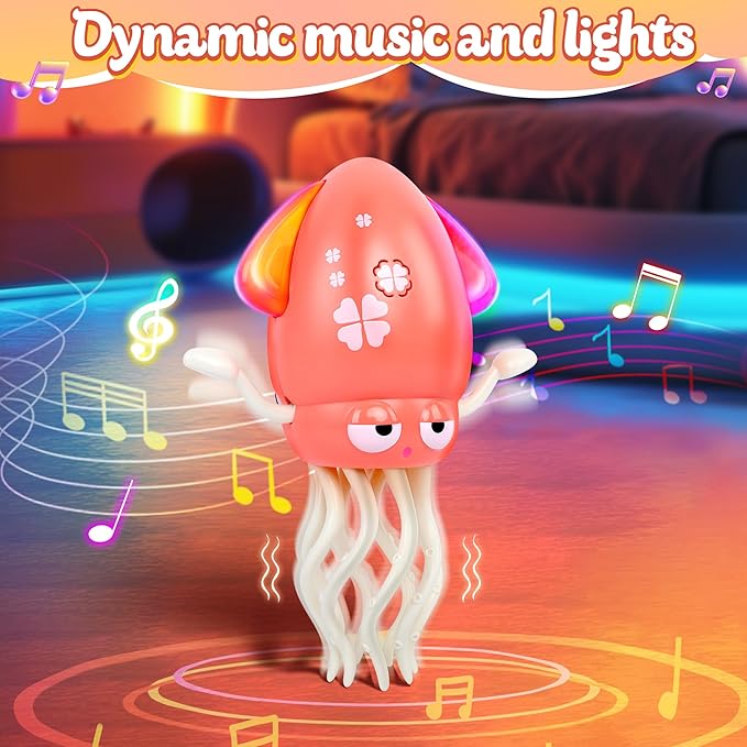 Sachie Dancing Octopus Baby Toy β Electric Crawling Octopus with Music & Lights, Rechargeable Sensory Toy for Infants & Toddlers, Fun Learning Gift for Boys & Girls(Purple)