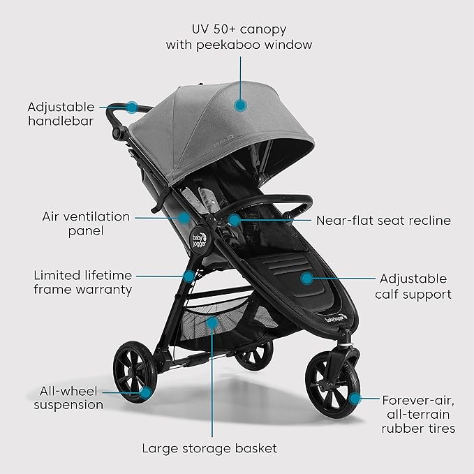 Baby Jogger City Mini GT2 All-Terrain Travel System with City GO 2 Infant Car Seat Pike Exclusive Includes Belly Bar Leatherette Handlebar and Premium Fabric