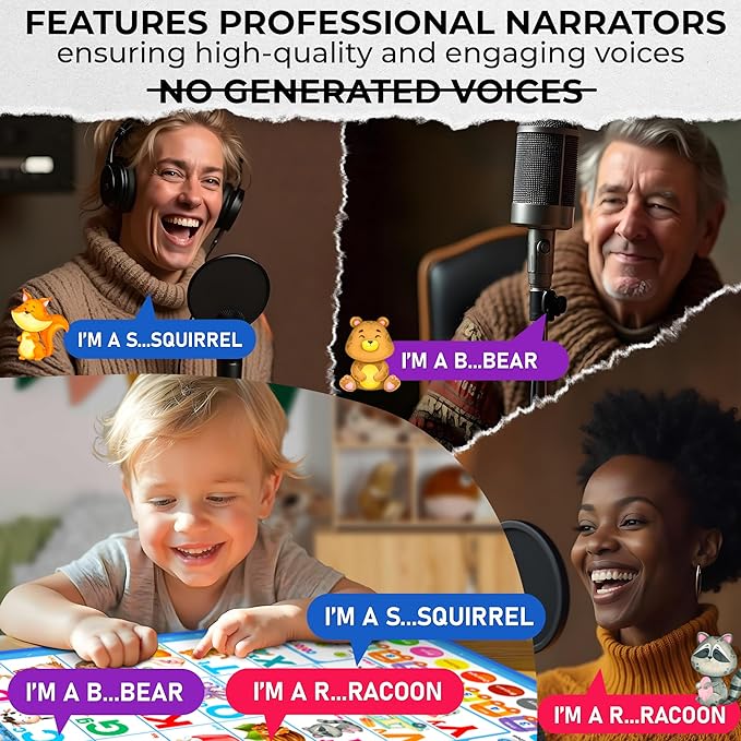 QUOKKA Educational Toys for Kids 5-7 Year Old - Vertical ABC Learning Wall Chart for Toddlers Age 3 4 6+ - Interactive Speech Therapy Poster Boy Girl - Autism Puzzle Game 8-10-12