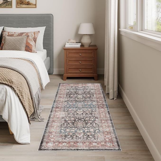 Dripex Tribal Washable Runner Rug-2x5 Non-Slip Non-Shedding Runners for Hallways Stain Resistant Kitchen Mat Laundry Entryway Carpet Runner for Doorway Entrance Bedroom Living Room Decor