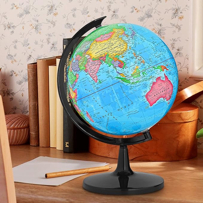 GOCHANGE Political Globe, 13in Educational Globes for Classroom, Educational Tool for Teachers, Parent, 360° Spinning Globe, Suitable for Age 8+ Children