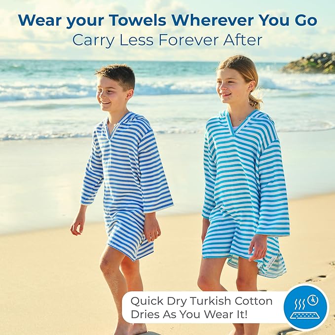 SAMMIMIS Kids Bathrobe and Boys & Girls Swim Cover Up - Hooded Kids Beach Towels - Towel Poncho - Turkish Cotton - Small (2-5 Years)