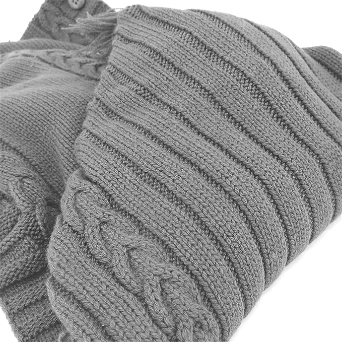 XMWEALTHY Newborn Baby Wrap Swaddle Blanket Knit Sleeping Bag Receiving Blankets Stroller Wrap for Baby(Dark Gray) (0-6 Month)