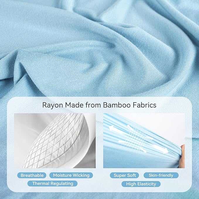 Rayon Made From Bamboo Sleep Sack 12-24 Months 0.5 Tog Ultra Soft Summer Toddler Sleep Sack 1t-2t with Feet 2-Way Zipper Lightweight Sleeping Bag Baby Wearable Blanket (2 Pack)-Green & Blue