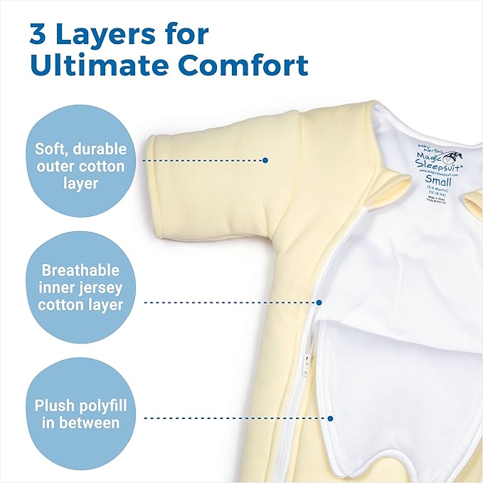 Baby Merlin's Magic Sleepsuit - Cotton Baby Swaddle Transition Product - Soft and Breathable Design, Double Zipper for Easy Diaper Changes, Promotes Safe Sleep - Blue - Large 18-21lbs