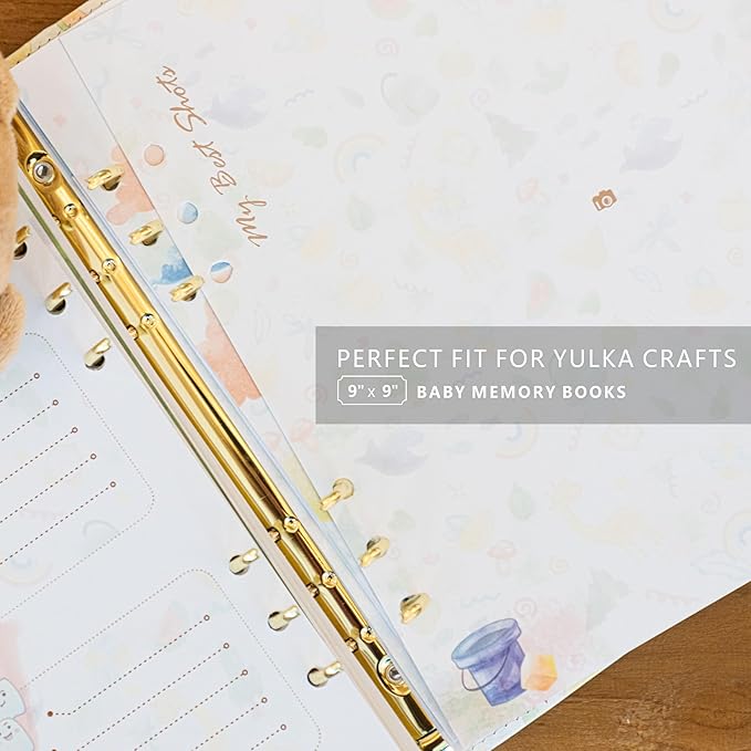 9" x 9" Extra Pages for Photos, Stories, and Wishes – Perfect Fit for Yulka Crafts Baby Memory Book “Choose Joy” 9" x 9" | 10 Additional Paper Sheets for Loose-Leaf Baby Photo Album - Refill Paper Set