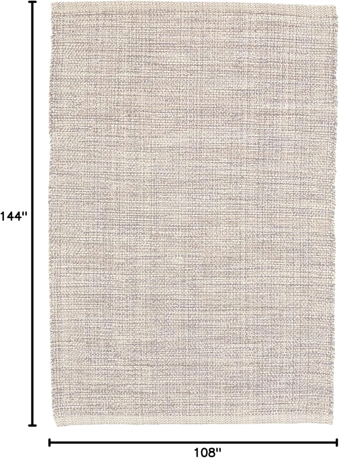 Dash & Albert Marled Grey Handwoven Cotton 8.5 X 11.5 Feet, Grey Geometric Pattern