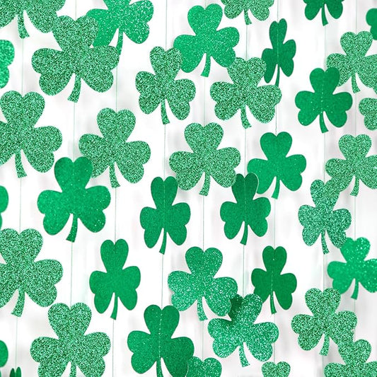 St-Saint Patricks-Day Decorations Shamrock Green-Garland - 35ft St. Patrick's Day Decorations Hanging Decoration Streamers Banner, Baby Birthday Irish Party Decor Accessories Panduola