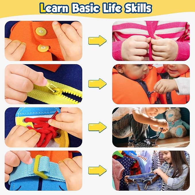 Winblo Toddler Busy Board - Montessori Toys for Toddler Boy Birthday Gift, Educational Learning Sensory Busy Book for Toddler Boys, Toddlers Activities Travel Toys for Airplane Car