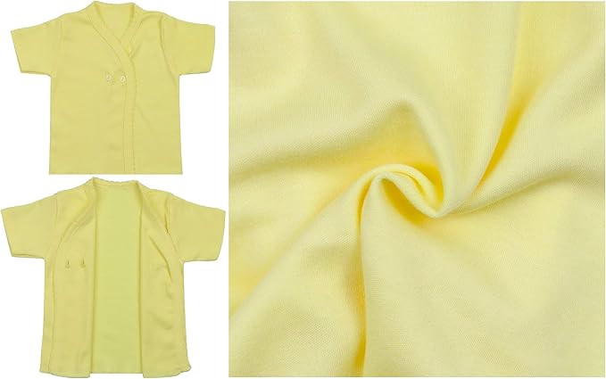 ToBeInStyle Babies' 4 Pack Relaxed Fit Short or Long Sleeve Button Up Kimono Tee Swaddle Shirt