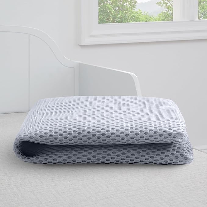 Delta Children Breathable Crib Mattress Pad Cover - Make Every Crib Mattress Breathable - Elastic Edges for Secure, Universal Fit - Machine Washable - 1 Pack, Blue
