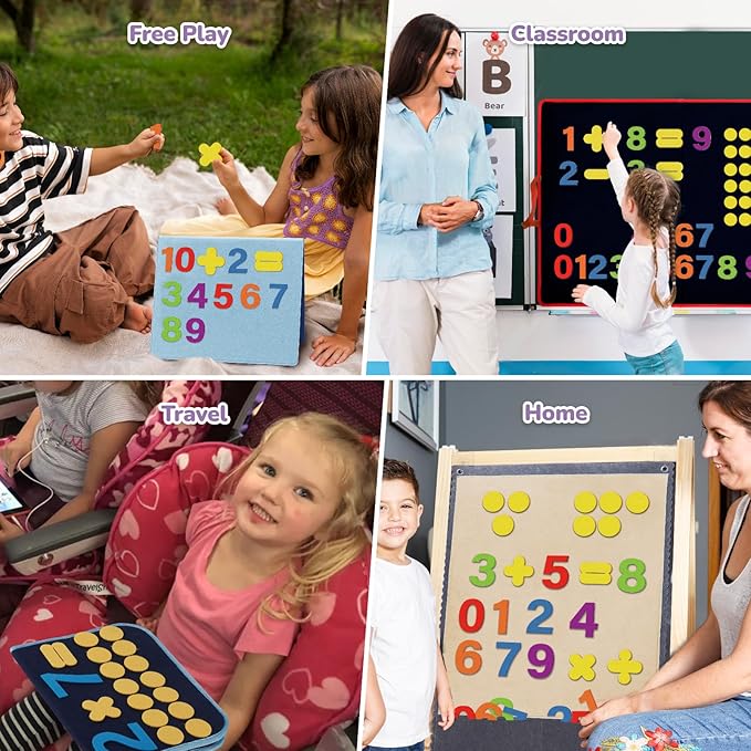 CHEFAN Felt Numbers for Kids, Board Pieces, Precut Story Pieces, Figures, Number Learning Toy for Counting, Math Counters for Preschool Kindergarten
