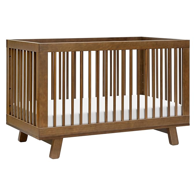babyletto Hudson 3-in-1 Convertible Baby Crib with Toddler Bed & Daybed Conversion - Strong, Durable & Easy to Assemble - GREENGUARD Gold Certified w/ 4 Adjustable Mattress Heights - Natural Walnut