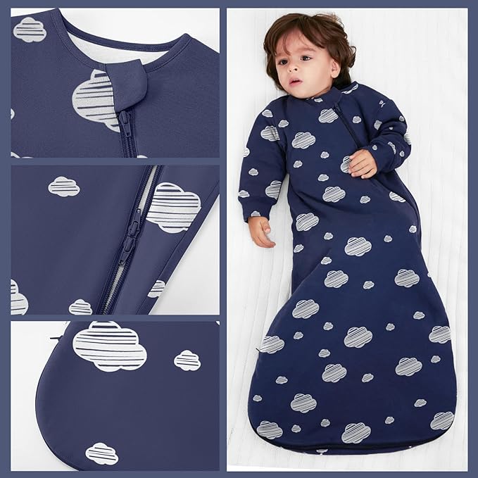 Unisex Sleeping Bag for Babies and Toddlers 1.0 Tog Sleep Sack 18-36Months, Baby Sleep Sack, Newborn Sleep Sack, Wearable Blanket Baby, One Piece Long Sleeves, Gifts for Toddlers