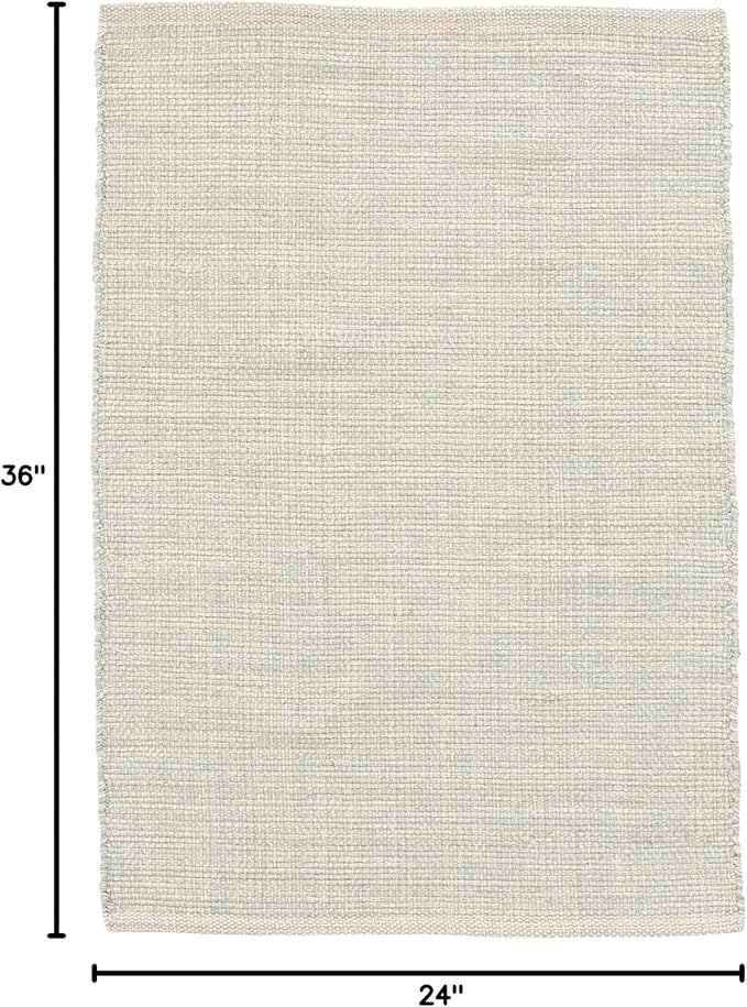 Dash and Albert Marled Cotton Area Rug - 2' x 3' Light Blue Solid Handwoven Accent Rug - Durable, Lightweight, High Traffic Areas Hallway, Bedroom, Living Room