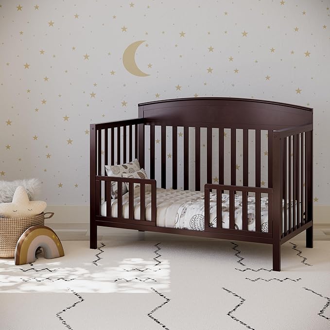 Graco Benton 5-in-1 Convertible Crib (Espresso) – GREENGUARD Gold Certified, Converts from Baby Crib to Toddler Bed, Daybed and Full-Size Bed, Fits Standard Full-Size Crib Mattress
