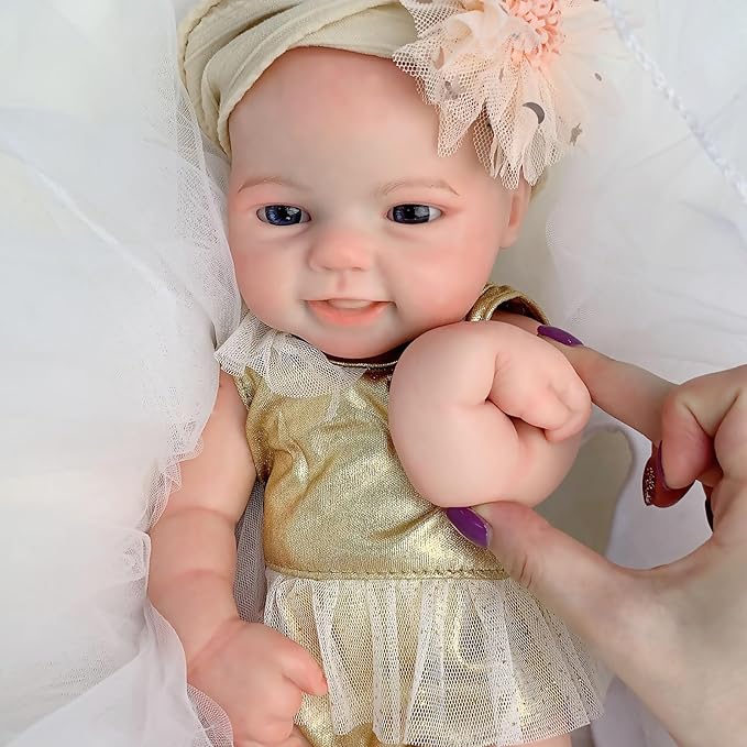 Reborn Baby Dolls 16Inch Full Body Solid Silicone Baby Girl Dolls Realistic Handmade Newborn Baby Dolls Anatomically Correct