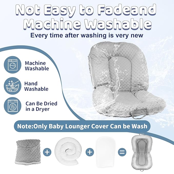 Baby Lounger - 3-in-1 Infant Lounger for Newborn 0-24 Months, Portable Foldable Infant Lounger Breathable & Soft Newborn Lounger for Home Travel