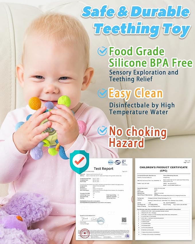 Baby Toys for 0-6 6-12 Months Ages 0-2, Tummy Time Montessori Toys for Babies 0 3 6 9 12 18 Months, Newborn Infant Sensory Toys, Baby Shower Gifts for Boys Girls -Yellow