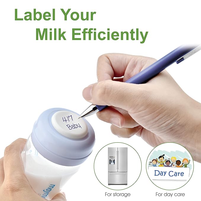 Maymom Wide-Mouth Milk Storage Collection Feeding Bottle with Nipple, Dome Cap, Bottle Top, SureSeal Disk; Compatible with Spectra/Luna Pumps; 4.7oz/140mL, 2pc & 9oz/280mL, 2pc