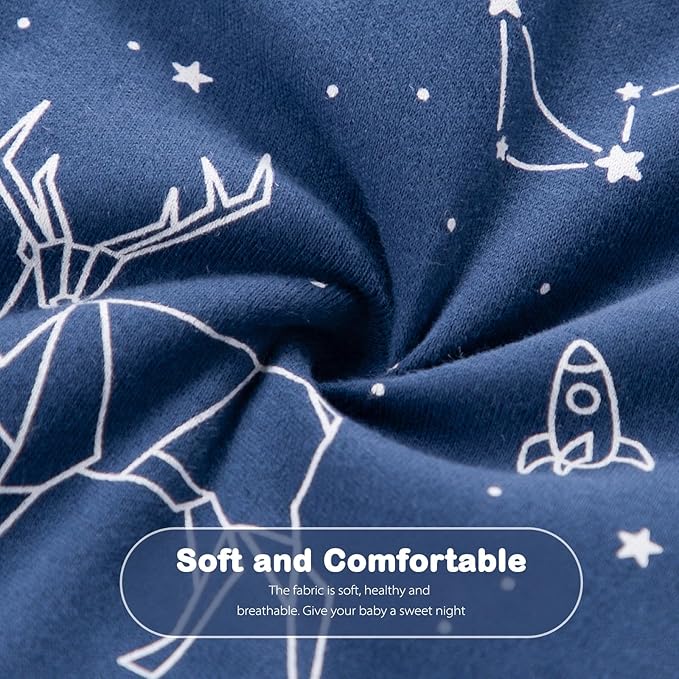Mosebears Sleep Sack Baby Winter Wearable Blanket with 2-Way Zipper,2.5 TOG Cotton Sleep Sack Unisex(Navy Blue,18-24 Months)