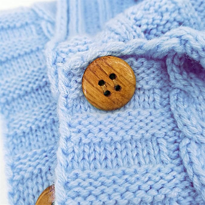 XMWEALTHY Newborn Baby Wrap Swaddle Blanket Knit Sleeping Bag Receiving Blankets Stroller Wrap for Baby(Light Blue) (0-6 Month)