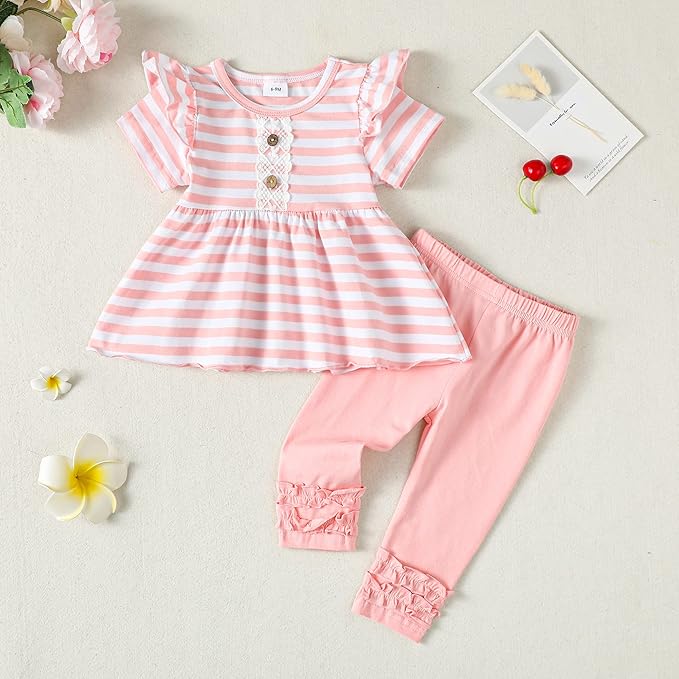 Baby Girl Clothes Toddler Girl Outfits Ruffle Shirt Pants Cute Infant Outfit Set Baby Girl Fall Winter Clothes