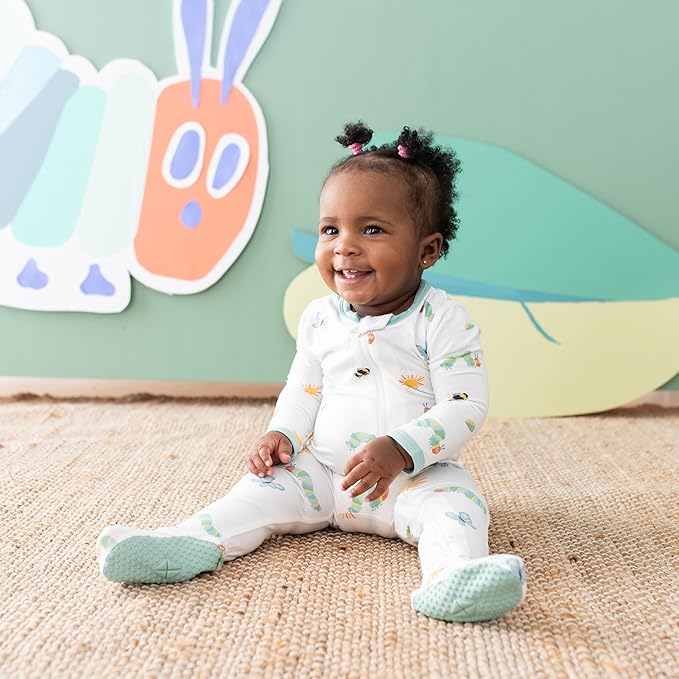 KYTE BABY Unisex Zipper Closure Footies, Rayon Made From Bamboo, 0-24 Months