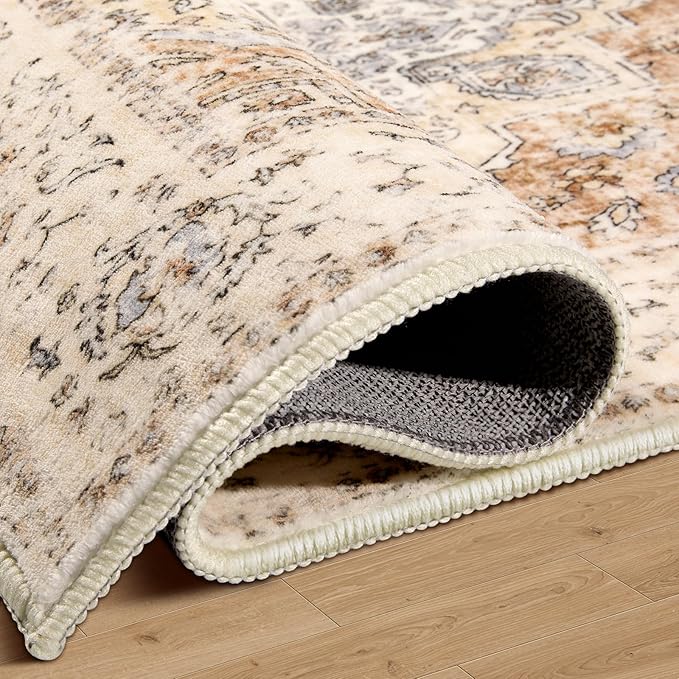 Ciicool Washable Runner Rug, 2x6ft Kitchen Non-Slip Vintage Rugs Carpet Rug Runners for Hallways Bedroom Kitchen Laundry Room Bathroom Decor
