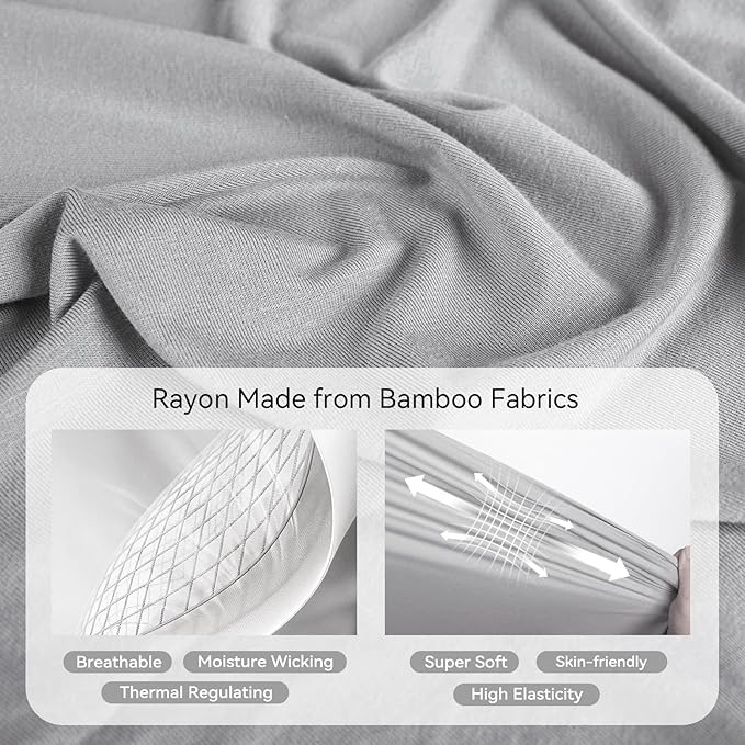 Rayon Made From Bamboo Sleep Sack 24-36 Months 0.5 Tog Ultra Soft Summer Toddler Sleep Sack 2t-3t with Feet 2-Way Zipper Lightweight Sleeping Bag Baby Wearable Blanket (2 Pack)-Blue & Gray
