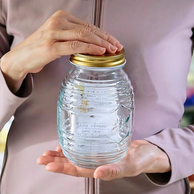 Kate Aspen Honey Bear Parenting Tip Jar For Baby Shower Game & Activity, Advice Cards & Bee Hive Shaped Jar with Lid, Nursery and Baby Shower Decoration