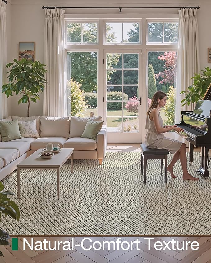 LUMI Sisal Area Rug 4x6 for Living Room, Natural Handwoven Rugs Non Slip, Farmhouse Braided Carpets No Shedding for High Traffic, Dining Room, Indoor, Outdoor, Patio