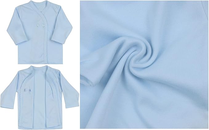 ToBeInStyle Babies' 4 Pack Relaxed Fit Short or Long Sleeve Button Up Kimono Tee Swaddle Shirt