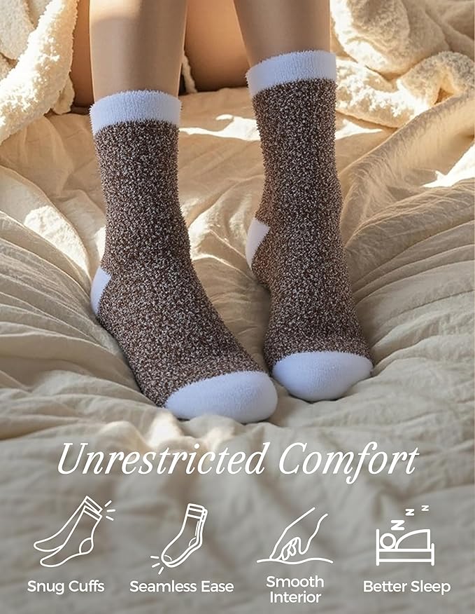 TEHOOK Warm & Cozy Gifts for Women, Fluffy Fuzzy Sock, Plush Sleeping Slipper Socks - Soft Warm Fabric