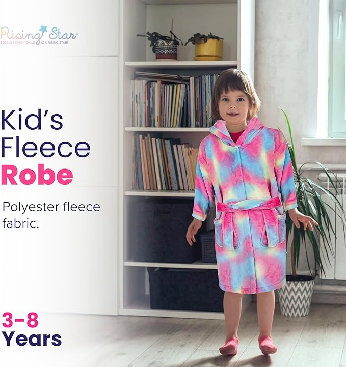 Rising Star Baby Toddler Robe Or Kids Robe for Girls and Boys - Kids & Baby Bath Robe Spa Set with Washcloth or Slippers