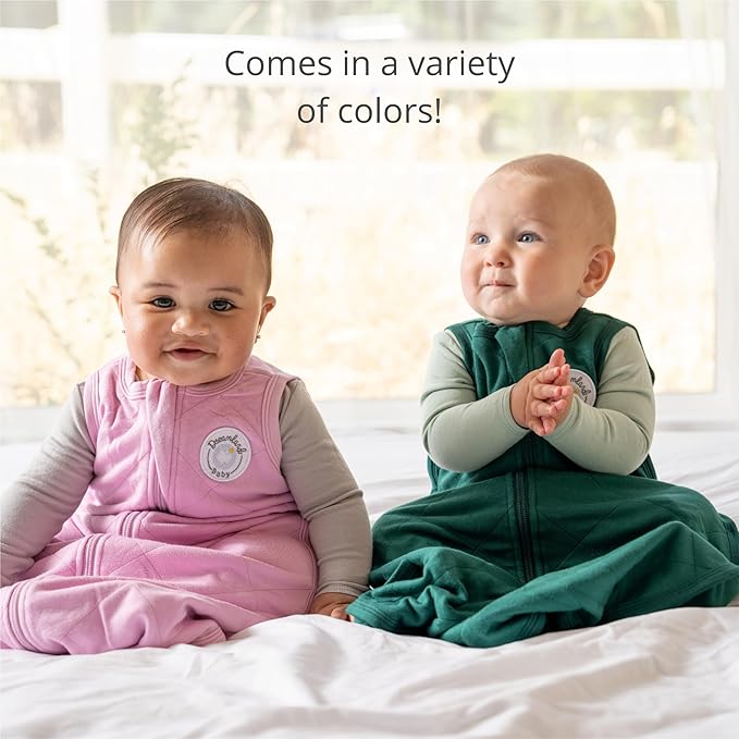 Dreamland Baby Lightweight Viscose Sleep Sack (0-6 months). 1.0 TOG Ultra Soft Blanket w/ 2-Way Zipper. 95% Viscose, 5% Spandex (White with Grey Stars)