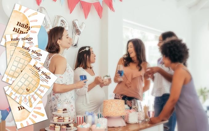 Baby Shower Bingo Cards For Boy, Boho Sun Baby Shower Games, Sunshine Baby Bingo for Baby Shower Game, Here Comes The Son Gender Reveal Games, Set of 25 Cards(Bohosun001)