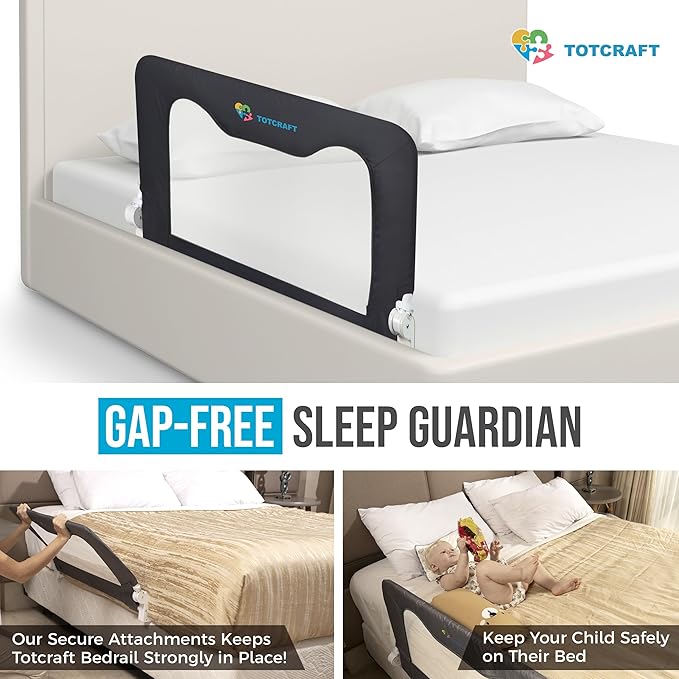 Bed Safety Rails for Toddlers - Bed Rail Guard for Queen, King, Full Szie, Twin Mattress Bed (Grey, 35.5W*23.5H Inch (Regular Extra Tall))