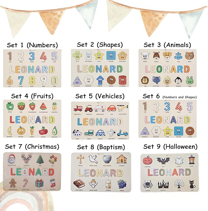 Personalized Name Puzzle for Toddlers 1-3, Customized Baby Girl Gift, Custom Baby Boy Gift, Wooden Name Puzzle for Kids, Custom Baby Stuff, Baby Nursery Room Decor