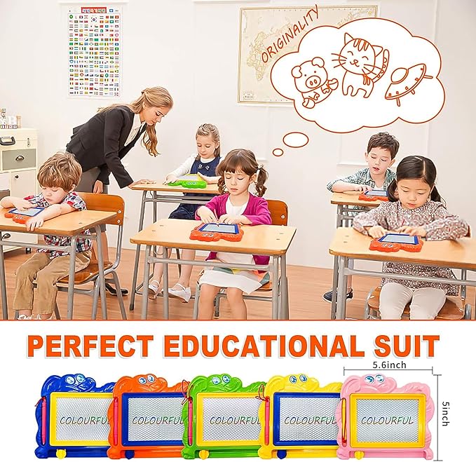 Hymaz 15 Pack Mini Magnetic Drawing Board for Kids, Colorful Doodle Drawing Board for Toddlers 1-3, Erasable Doodle Sketch Tablet Writing Pad for Boys Girls Classroom Rewards Party Favors Bag Stuffers