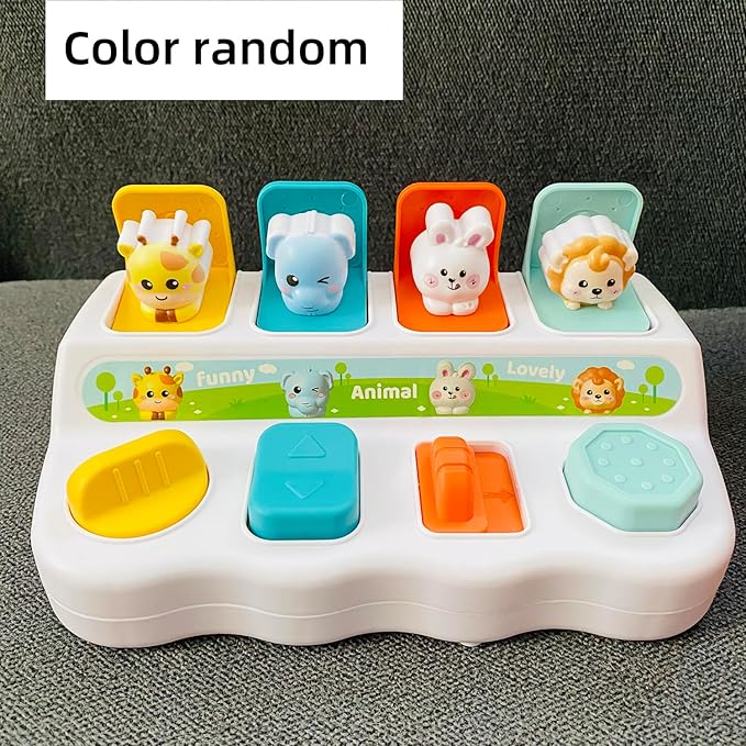 Cause-And-Effect Toy for toddlers 2-3 – Developmental Toy With Buttons & Colors – Color Sorting Animal Toys – For Kids, Toddlers, Babies – 18 Months + – Pop-Up toys, 6-12 months, 1-3 years baby.