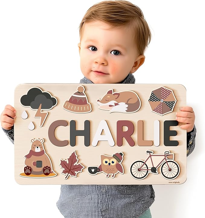 Busy Board for Toddlers, Personalized Name Puzzle, Montessori Toy for 1-3 Years Old, Gifts for 0 1 2 3 Years Old, Kid Gift, 1st, New Baby Gift, 0 3 6 9 12 18 24 36 Months