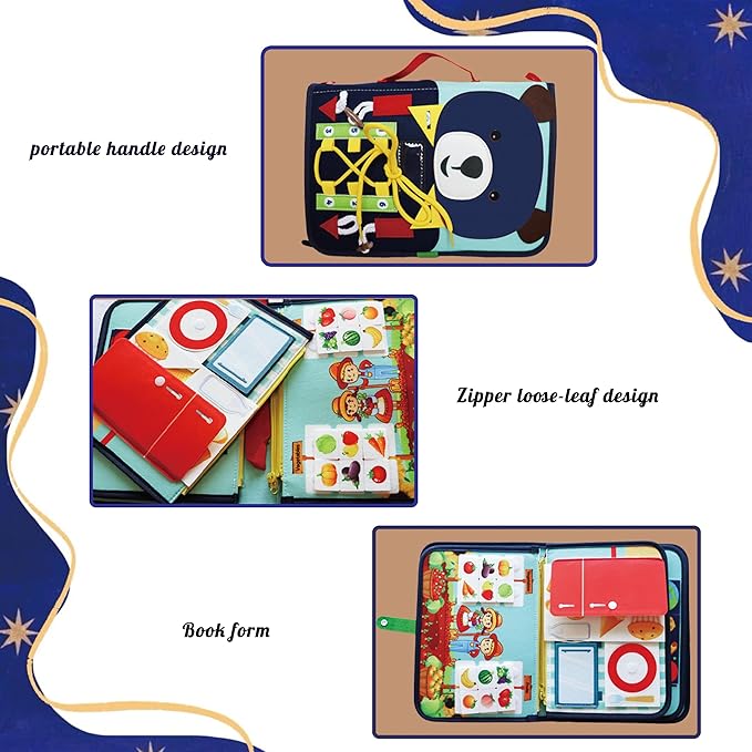 Felt Quiet Book Montessori Toys for 3+ Years Old Interactive Books for Boys and Girls Birthday Gifts - Animal Theme