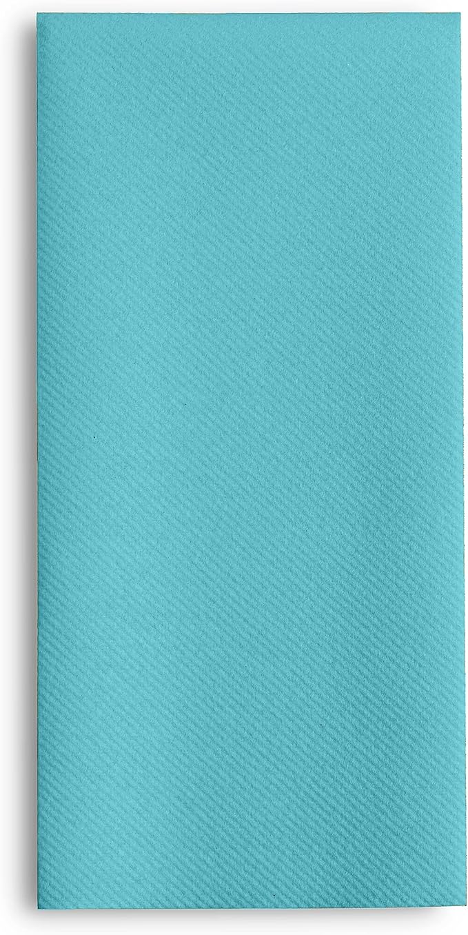 Linen-Feel Colored Paper Napkins - Decortive Cloth-Like Mint Blue Dinner Napkins - Soft And Absorbent. For Kitchen, Party, Wedding, Bathroom Or Any Occasion. (Pack of 100)