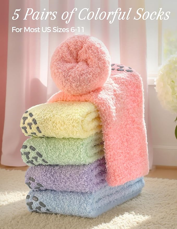 TEHOOK Warm & Cozy Gifts for Women, Fluffy Fuzzy Sock, Plush Sleeping Slipper Socks - Soft Warm Fabric